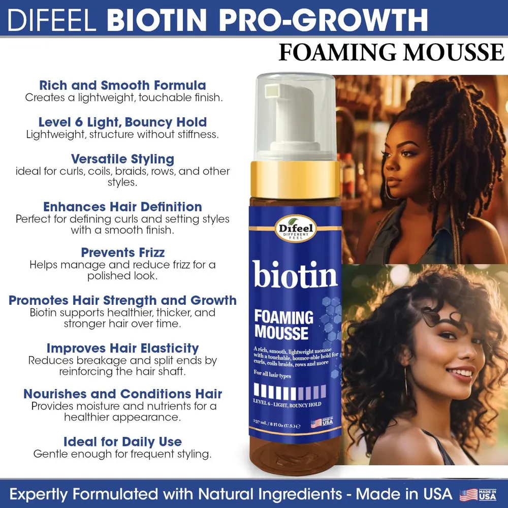 Difeel Foaming Hair Mousse โ 8 oz - Image 5