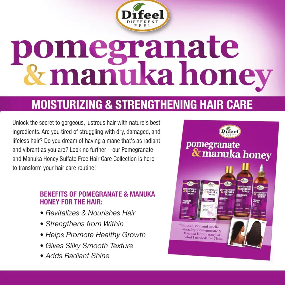 Difeel Pomegranate and Manuka Honey Hair Oil – 7.1 oz & 8 oz - Image 9