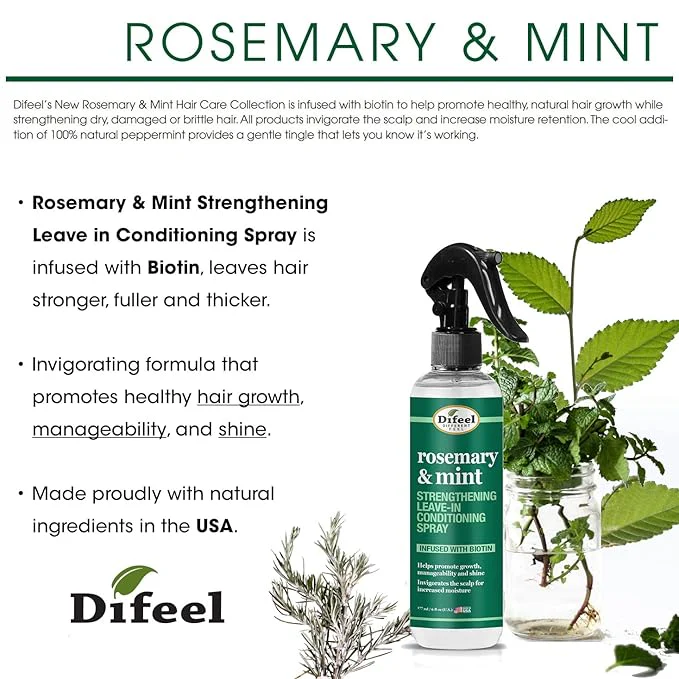 Difeel Rosemary Mint Leave-In Spray - 6 oz - Image 2
