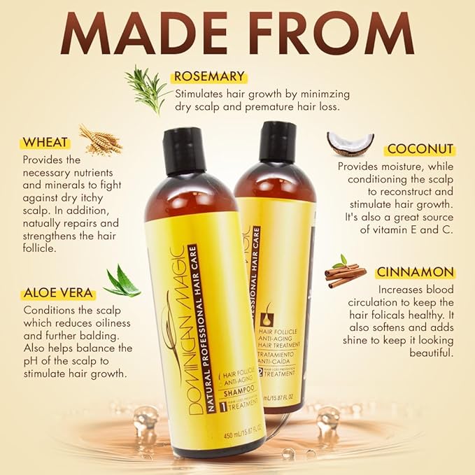 Dominican Magic Hair Follicle β Anti-Aging Shampoo & Conditioner β 15.87 oz - Image 6