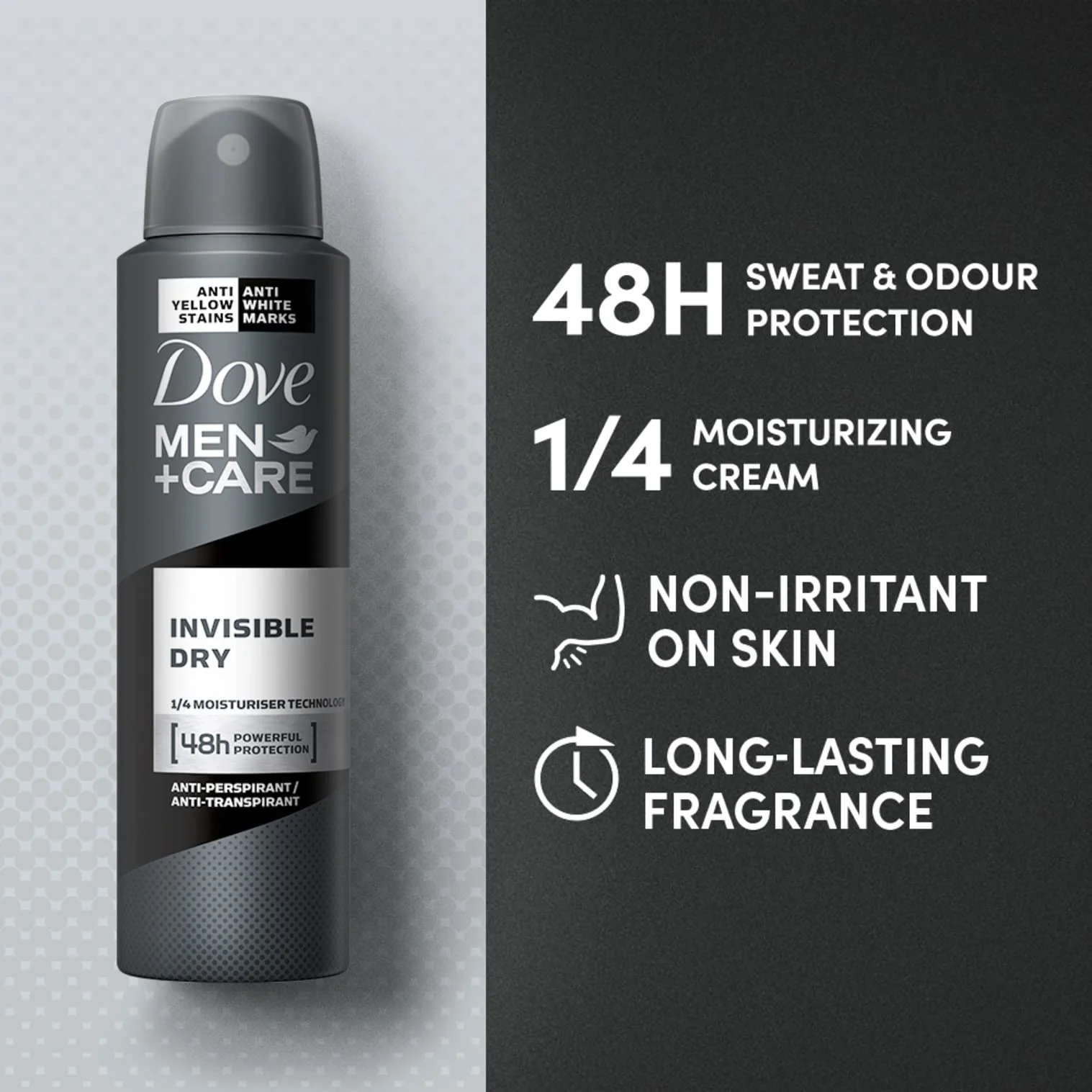 Dove Men+Care Invisible Dry Deodorant - 250ml - Image 2