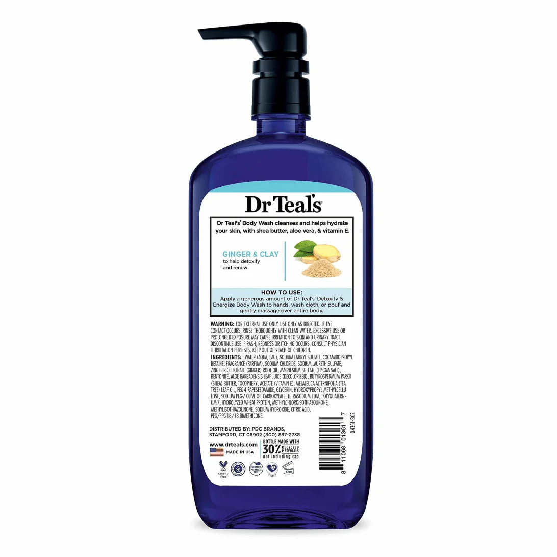Dr. Teal's Detox & Energize with Ginger & Clay Body Wash β 24oz - Image 6