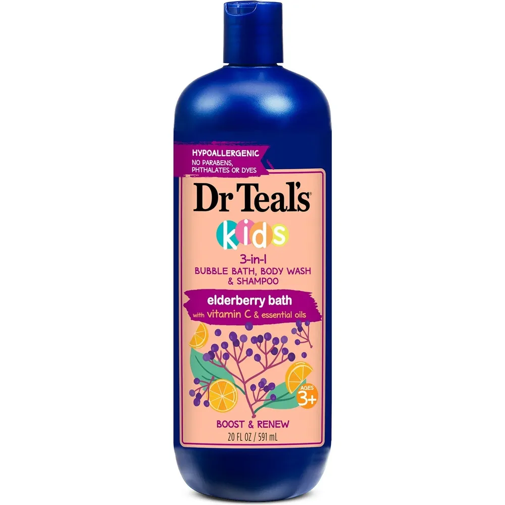 Dr Teal’s Kids 3-in-1 Bubble Bath Body Wash Shampoo – 20 oz