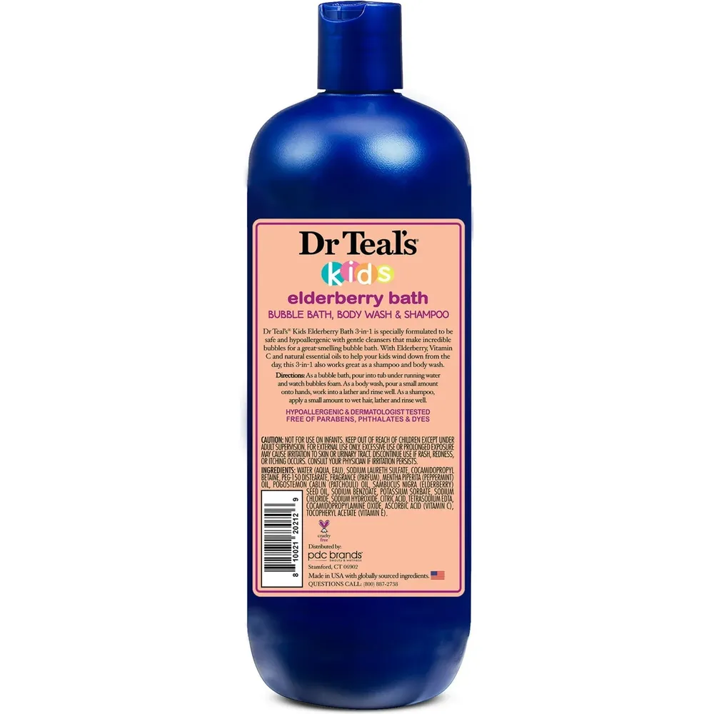 Dr Teal’s Kids 3-in-1 Bubble Bath Body Wash Shampoo – 20 oz - Image 2