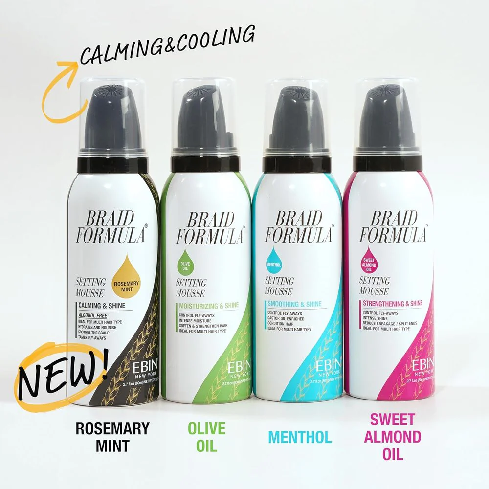 Ebin Braid Formula Setting Mousse โ 12.49 oz & 2.7 oz