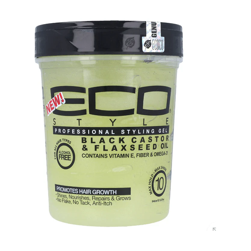 Eco Style Black Castor & Flaxseed Oil Styling Gel - Image 3