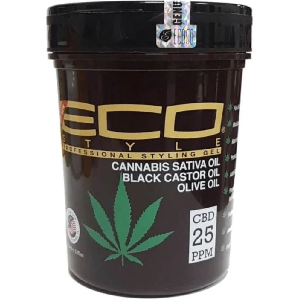 Eco Style Cannabis Sativa, Black Castor & Olive Oil Styling Ge