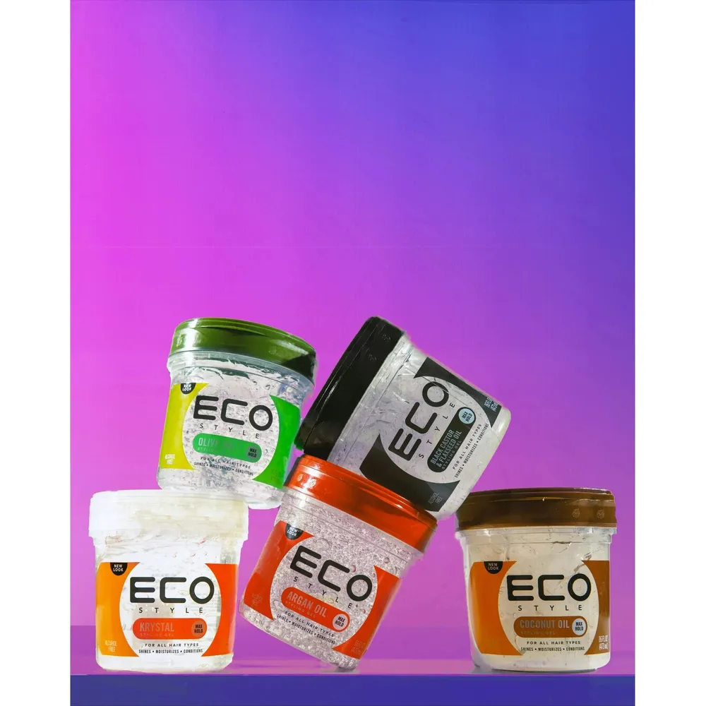 Eco Style Black Castor & Flaxseed Oil Styling Gel - Image 7