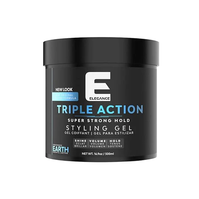 Elegance Triple Action Hair Gel β Manly Fragrance β 8.8oz/16.9oz