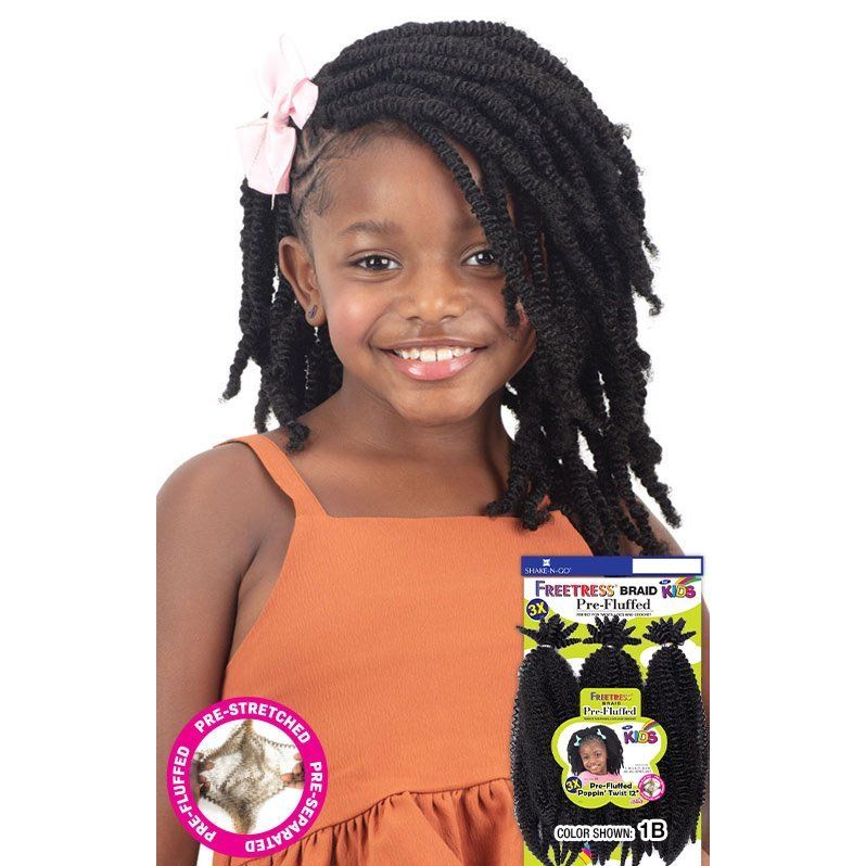 Shake n Go Freetress 3X Kids Synthetic Braid - Pre-Fluffed Poppin' Twist 12" - Image 3