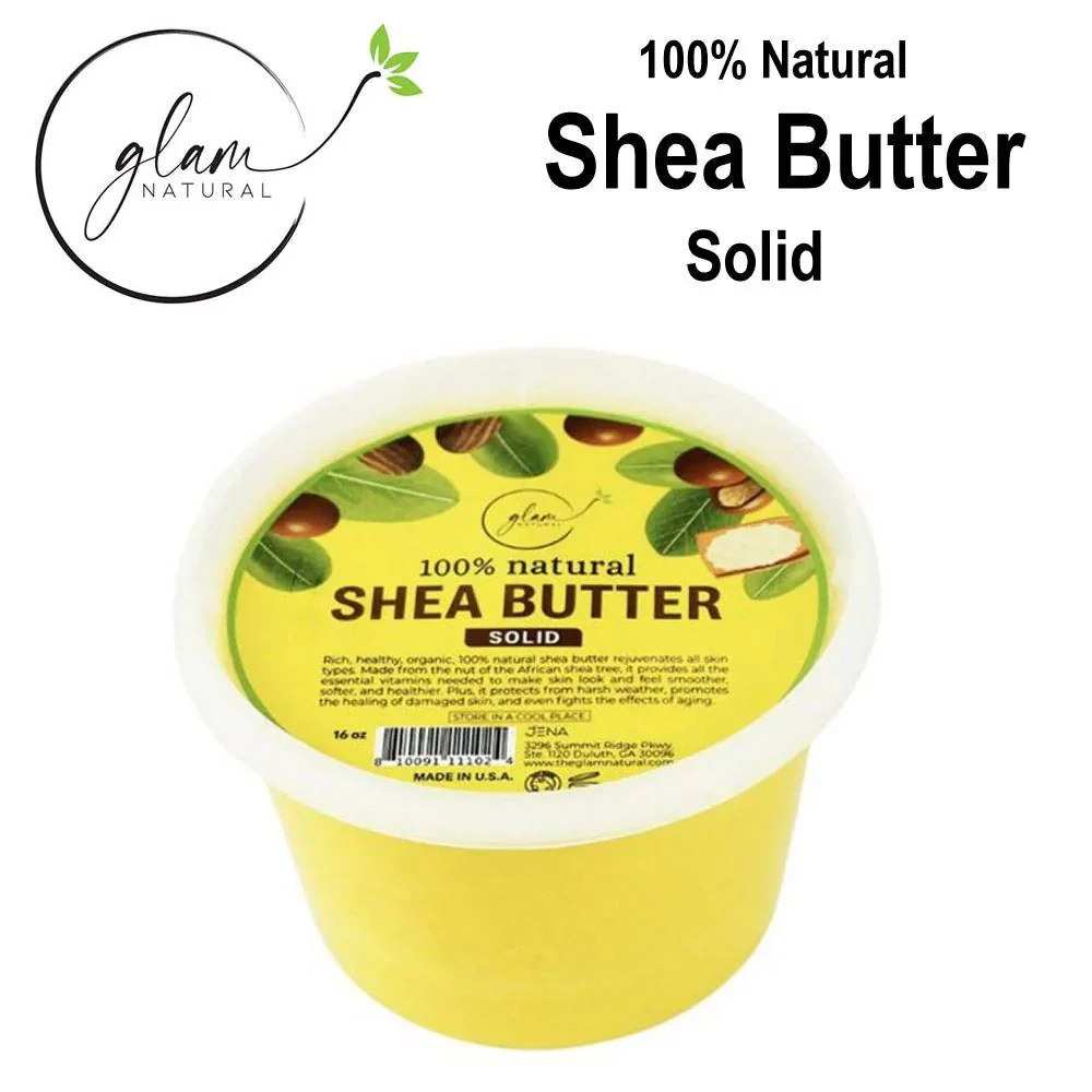 Glam Natural 100% Pure Shea Butter Solid – 16 oz - Image 2