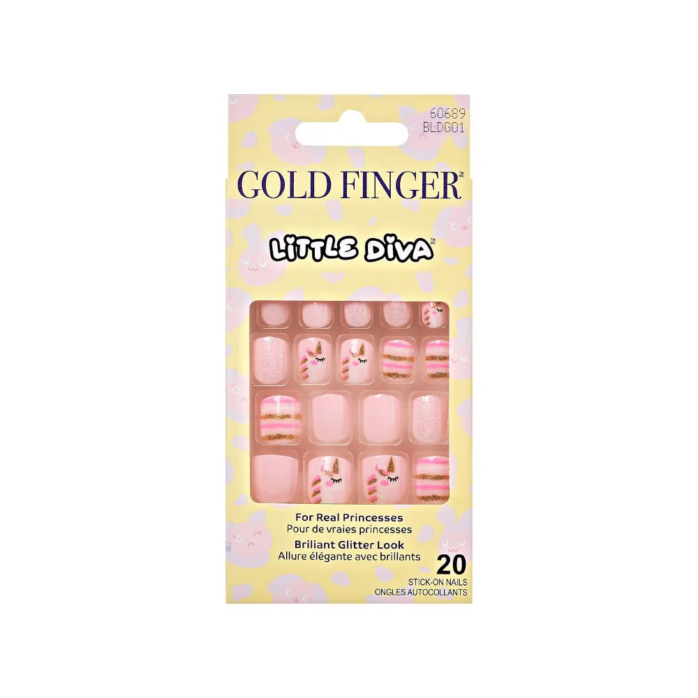 Gold Finger Little Diva Girl Nails β Glittery Press-On Art for Kids - Image 4