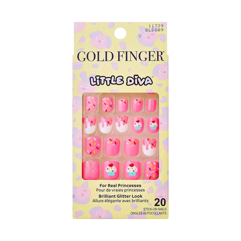 Gold Finger Little Diva Girl Nails β Glittery Press-On Art for Kids - Image 6