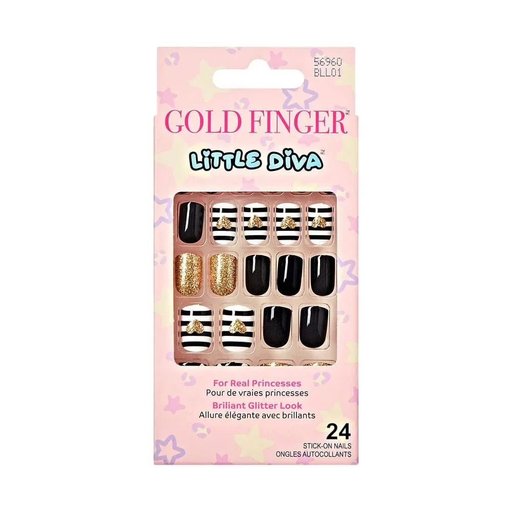 Gold Finger Little Diva Nails for Girls - On Nail Art for Kids - Image 4