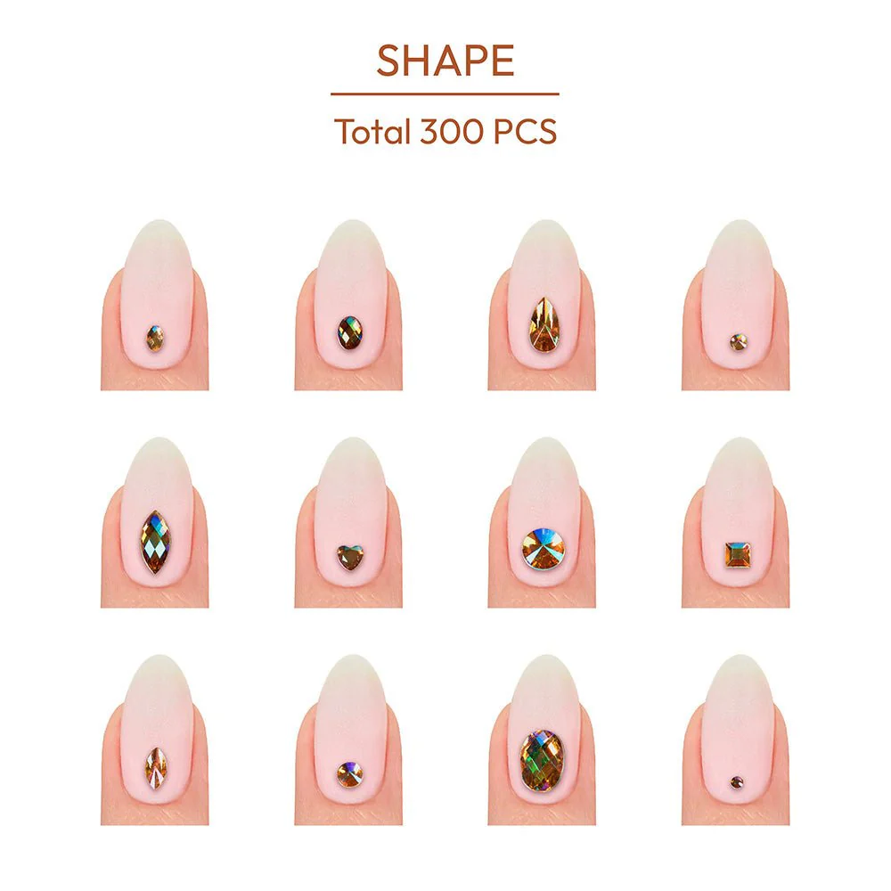 Gold Finger Multishape AB Rhinestones – 6 New Glue-On Styles - Image 5