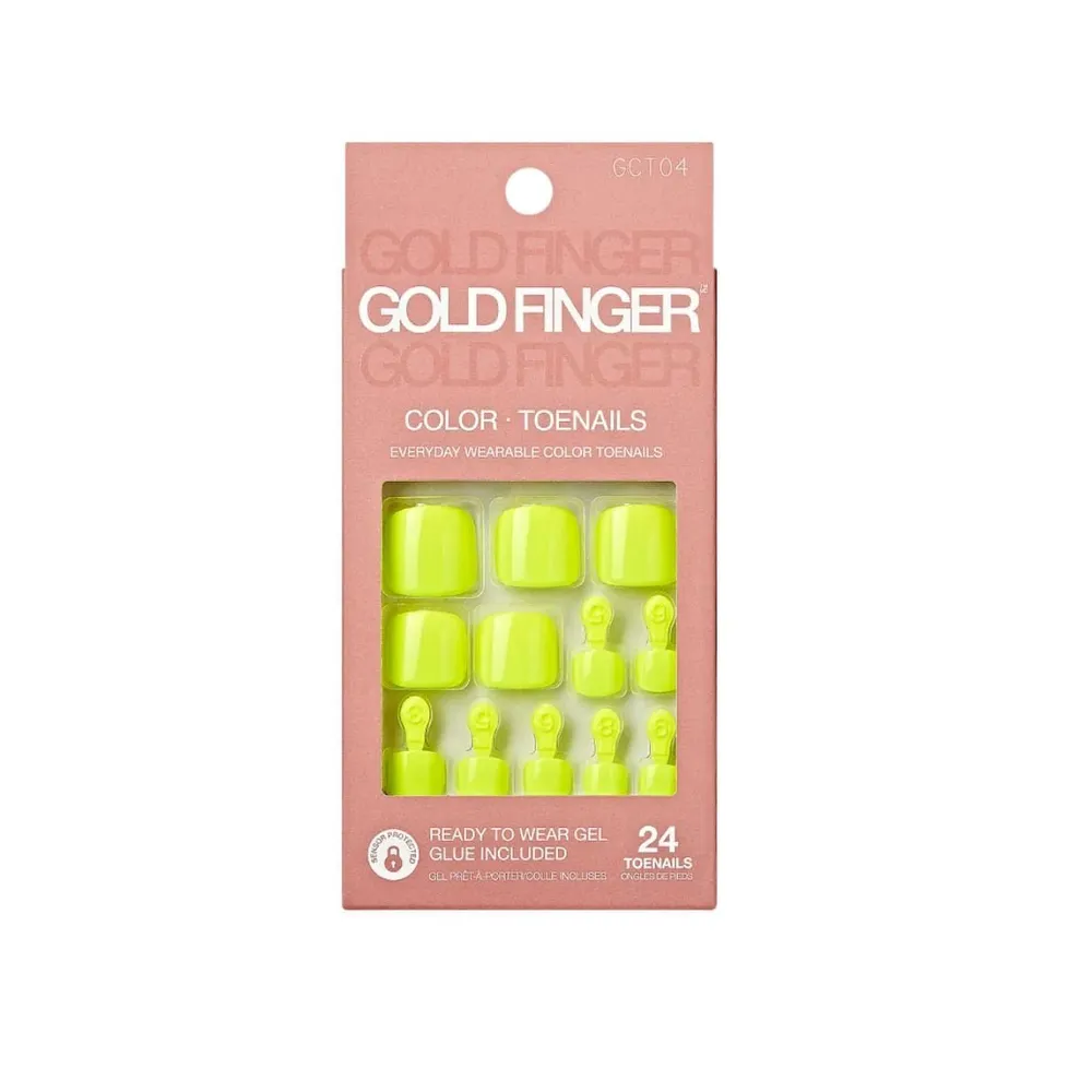 Gold Finger Solid Color Toenails β Gel-Look Press-On Pedicure - Image 3