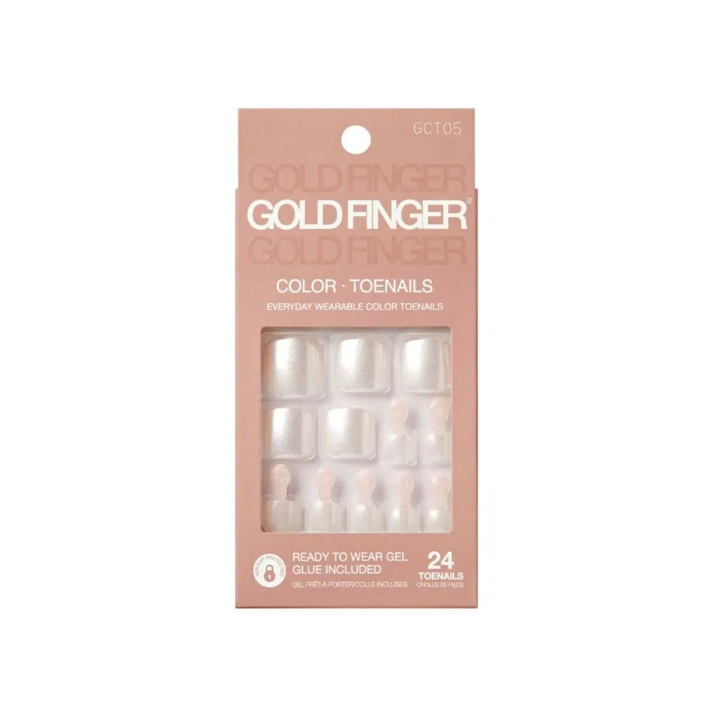 Gold Finger Solid Color Toenails β Gel-Look Press-On Pedicure - Image 4