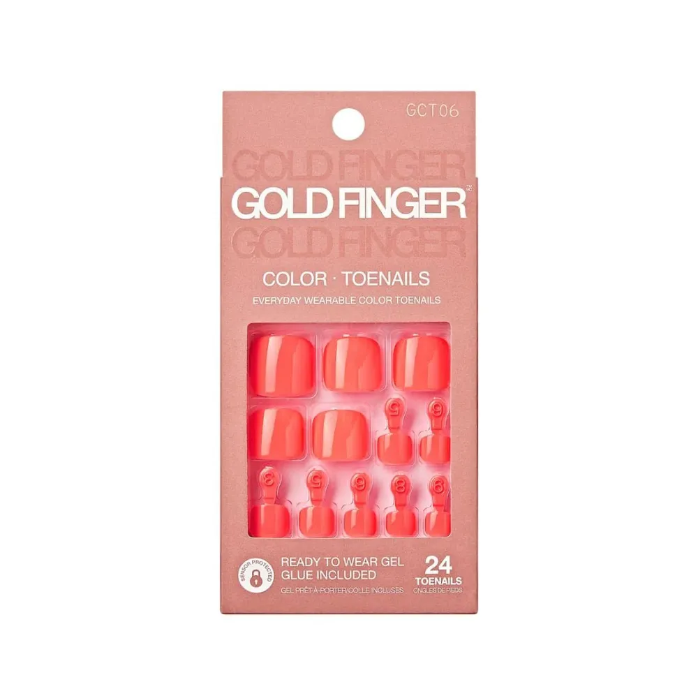Gold Finger Solid Color Toenails β Gel-Look Press-On Pedicure - Image 5