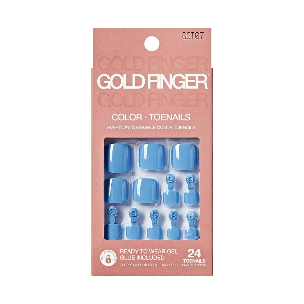 Gold Finger Solid Color Toenails β Gel-Look Press-On Pedicure - Image 6