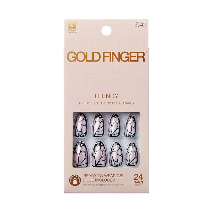 GoldFinger Trendy Press-On Nails – 24pcs Set - Image 4