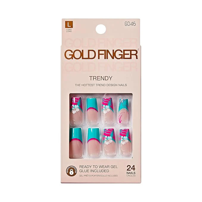 GoldFinger Trendy Press-On Nails – 24pcs Set - Image 5