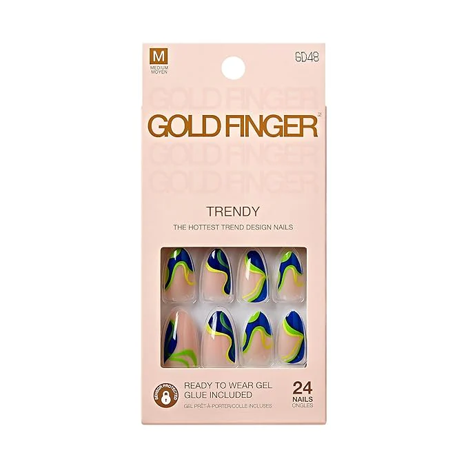 GoldFinger Trendy Press-On Nails – 24pcs Set - Image 7