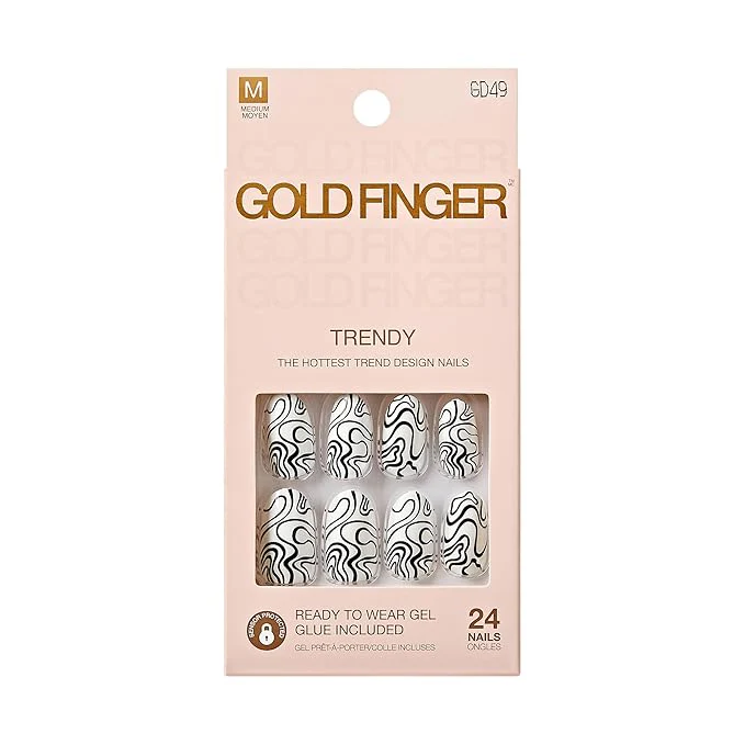 GoldFinger Trendy Press-On Nails – 24pcs Set - Image 8