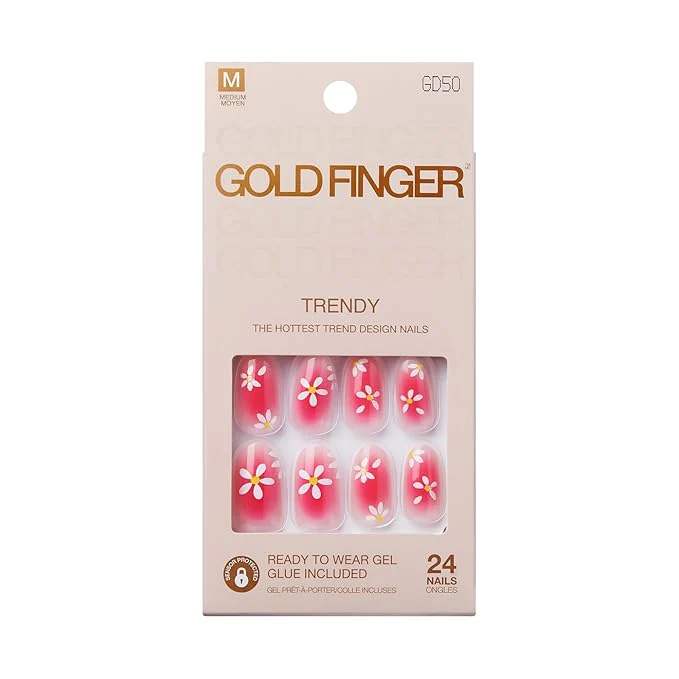 GoldFinger Trendy Press-On Nails – 24pcs Set - Image 9