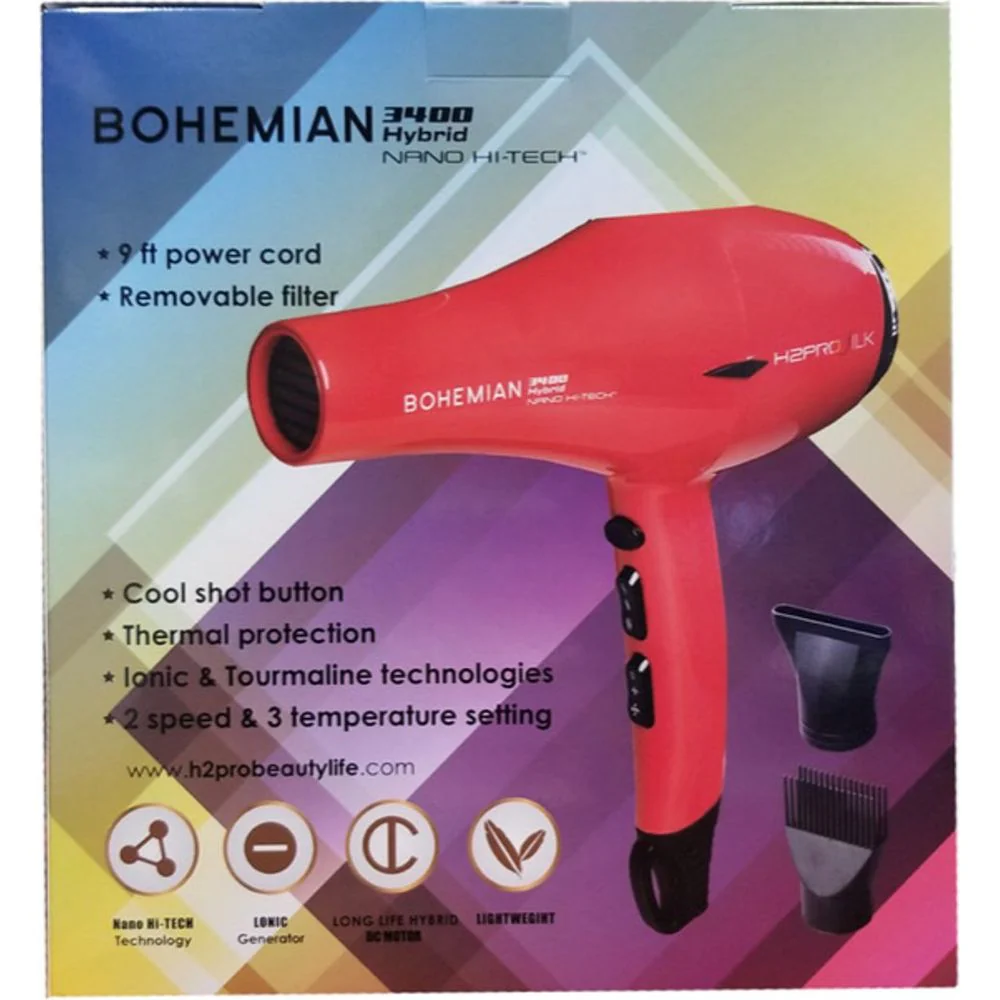 H2Pro Bohemian 3500 Hybrid Nano Hi-Tech Hair Blow Dryer - Image 3