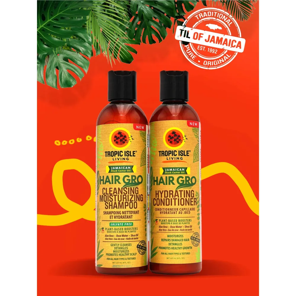 Tropic Isle Hair Gro Cleansing & Moisturizing Duo – 8 oz