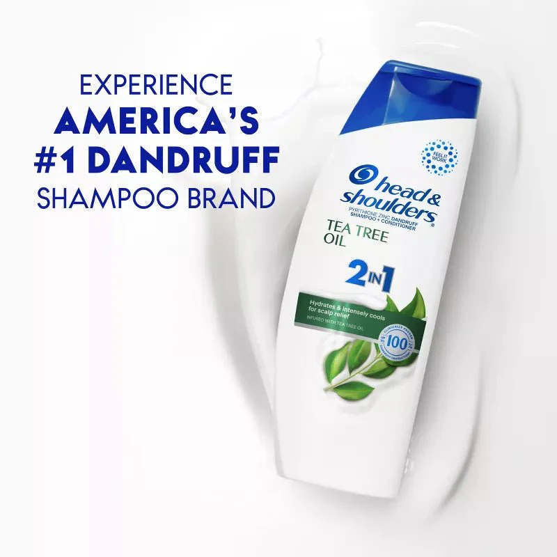 Head & Shoulders 2-in-1 Anti-Dandruff Shampoo and Conditioner - Tea Tree Oil 12.5 fl oz - Image 3