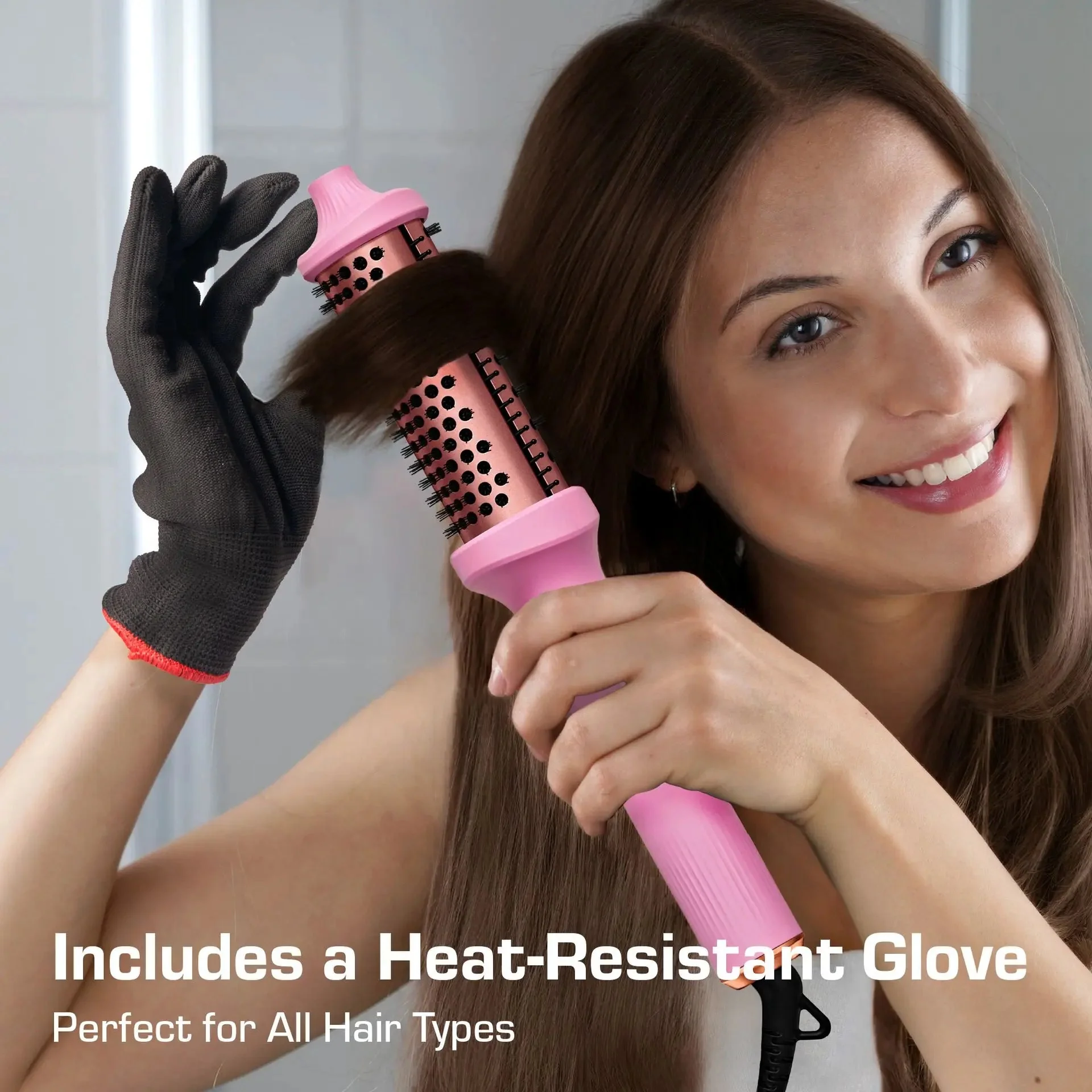 Heated Roll Brush 2 in 1 Curling Iron & Volumizing Hair Brush - Image 3