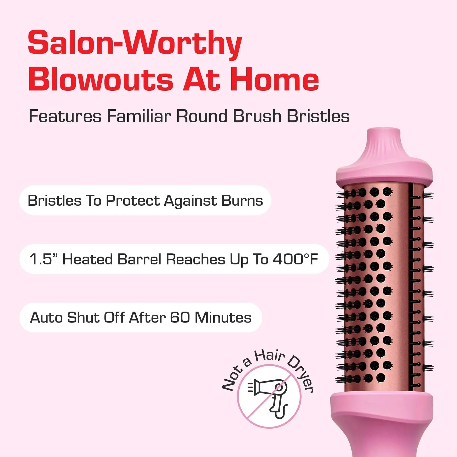 Heated Roll Brush 2 in 1 Curling Iron & Volumizing Hair Brush - Image 6