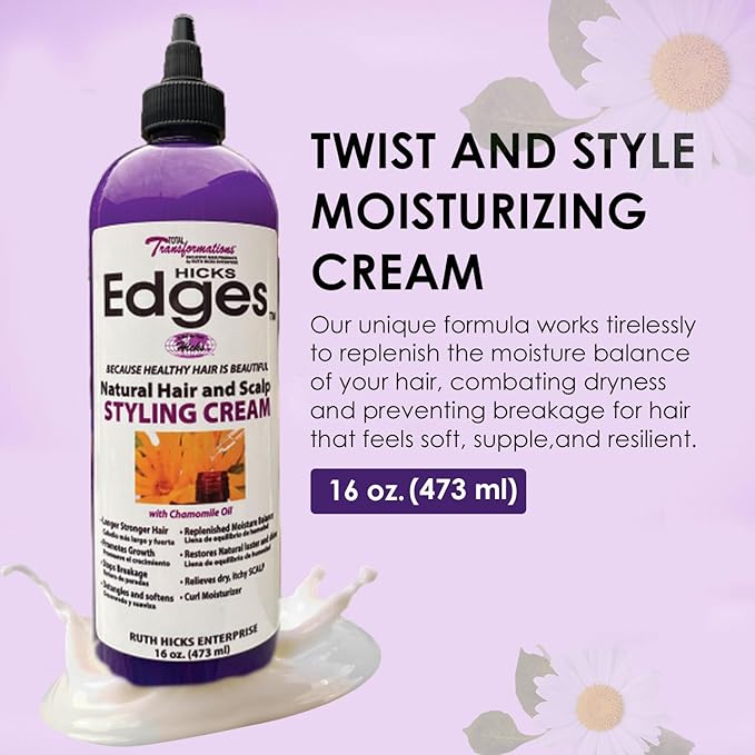 HICKS Edges Natural Hair & Scalp Styling Cream – 16oz - Image 2