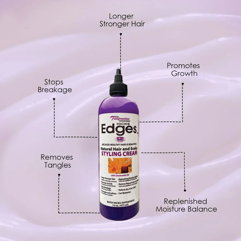 HICKS Edges Natural Hair & Scalp Styling Cream – 16oz - Image 7