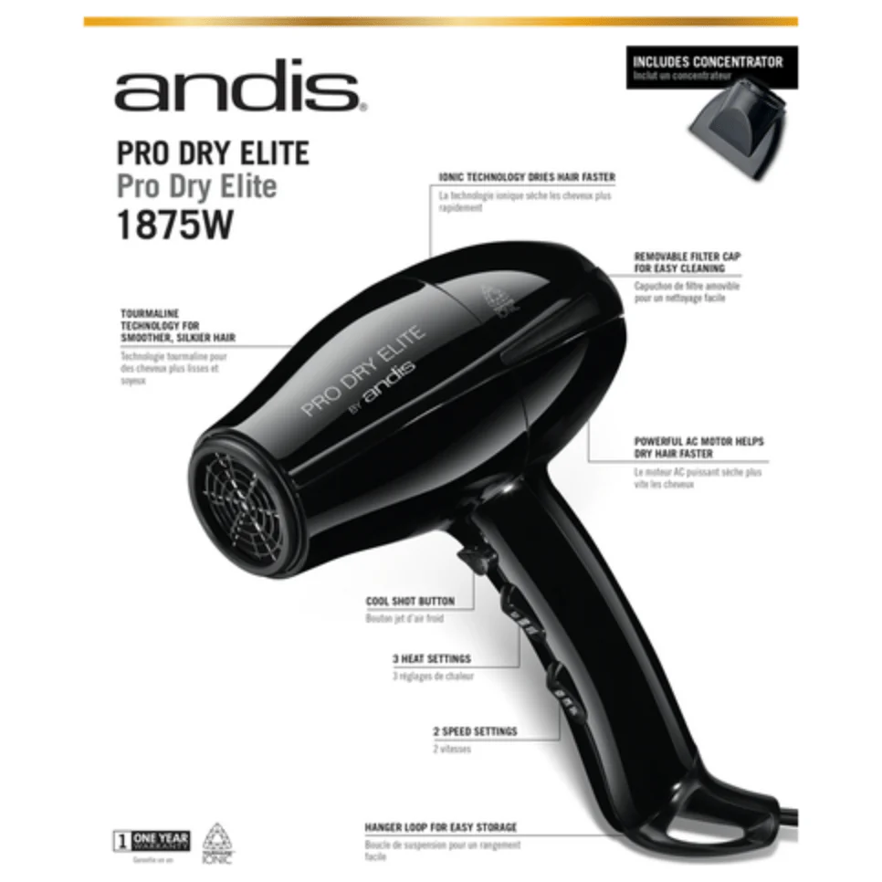 Andis Pro Dry Elite 1875W Hair Dryer - Image 2