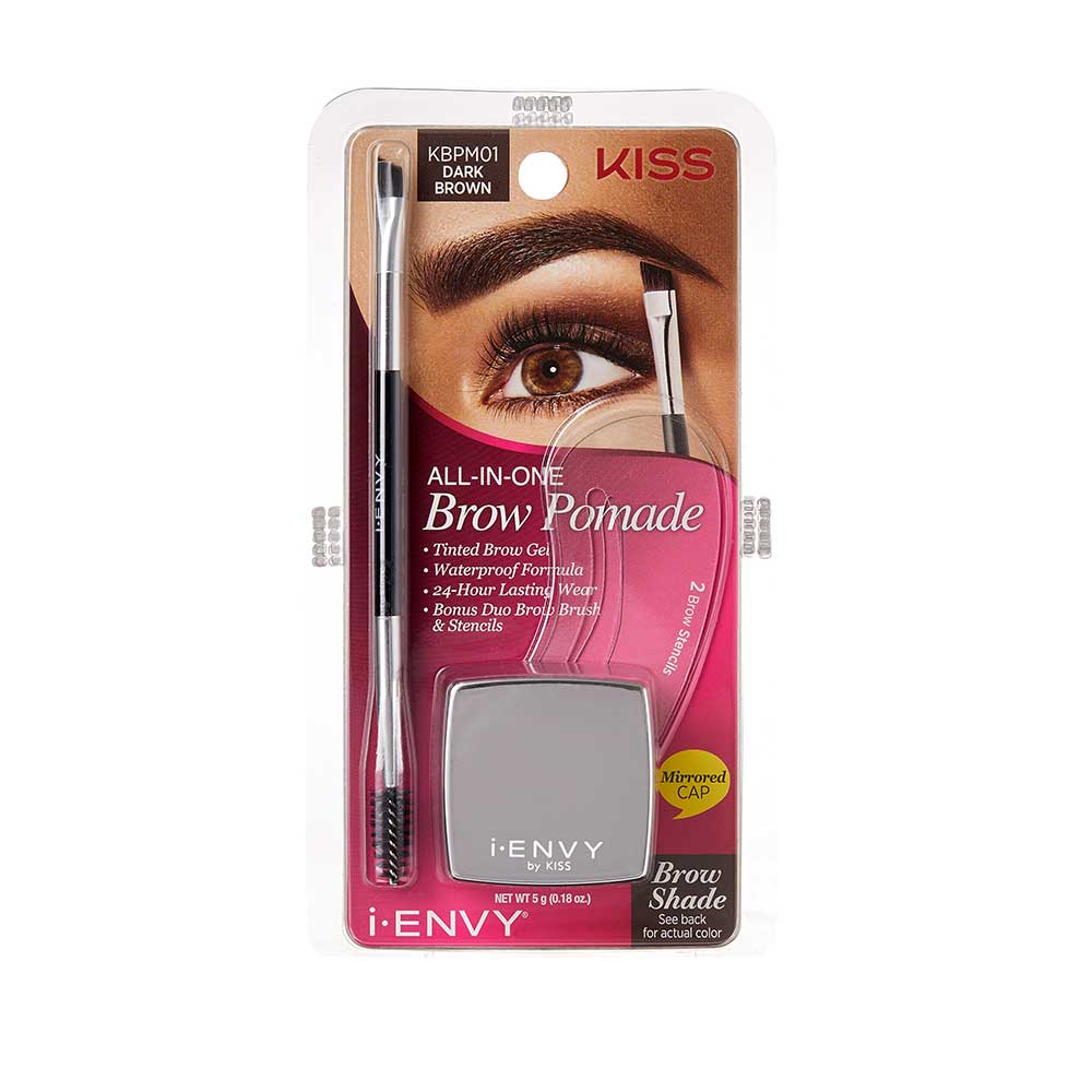 IENVY by KISS All-in-One Brow Pomade + Bonus Duo Brow Brush & Stencils - 5g - Image 3