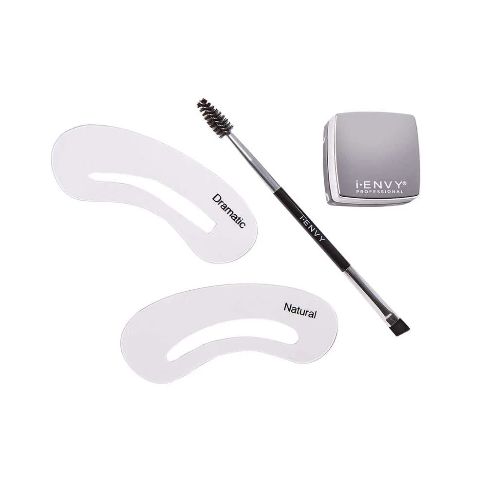 IENVY by KISS All-in-One Brow Pomade + Bonus Duo Brow Brush & Stencils - 5g - Image 4