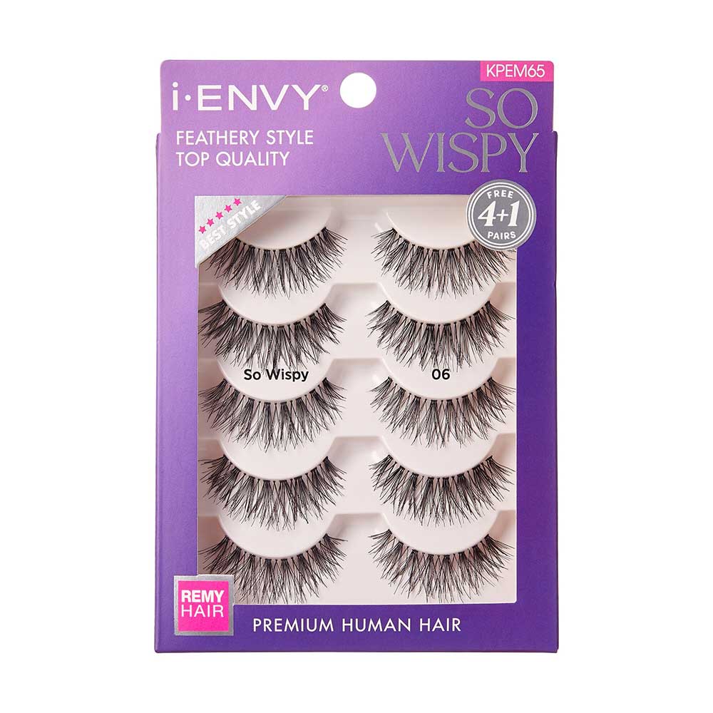 IENVY by KISS So Wispy Premium Human Hair Lash β 4 Pairs + 1 Free - Image 3