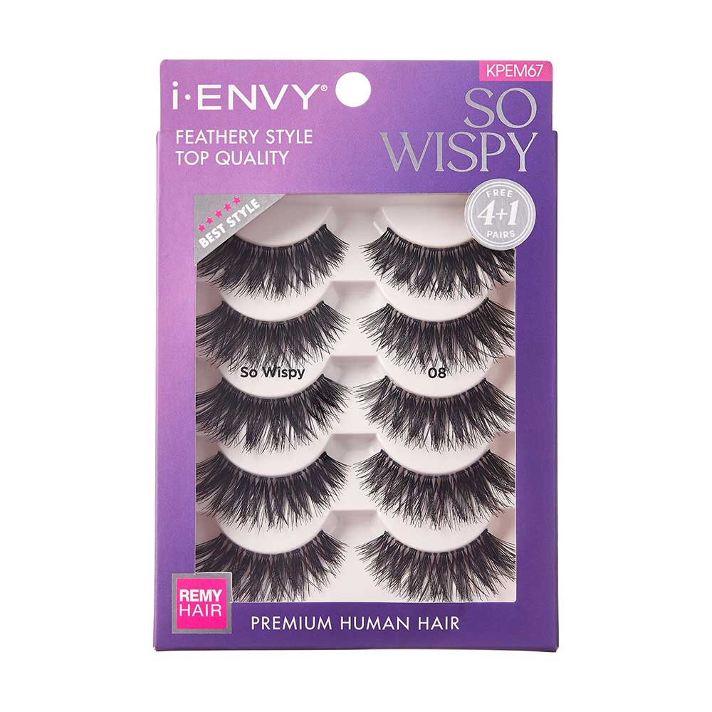 IENVY by KISS So Wispy Premium Human Hair Lash β 4 Pairs + 1 Free - Image 5