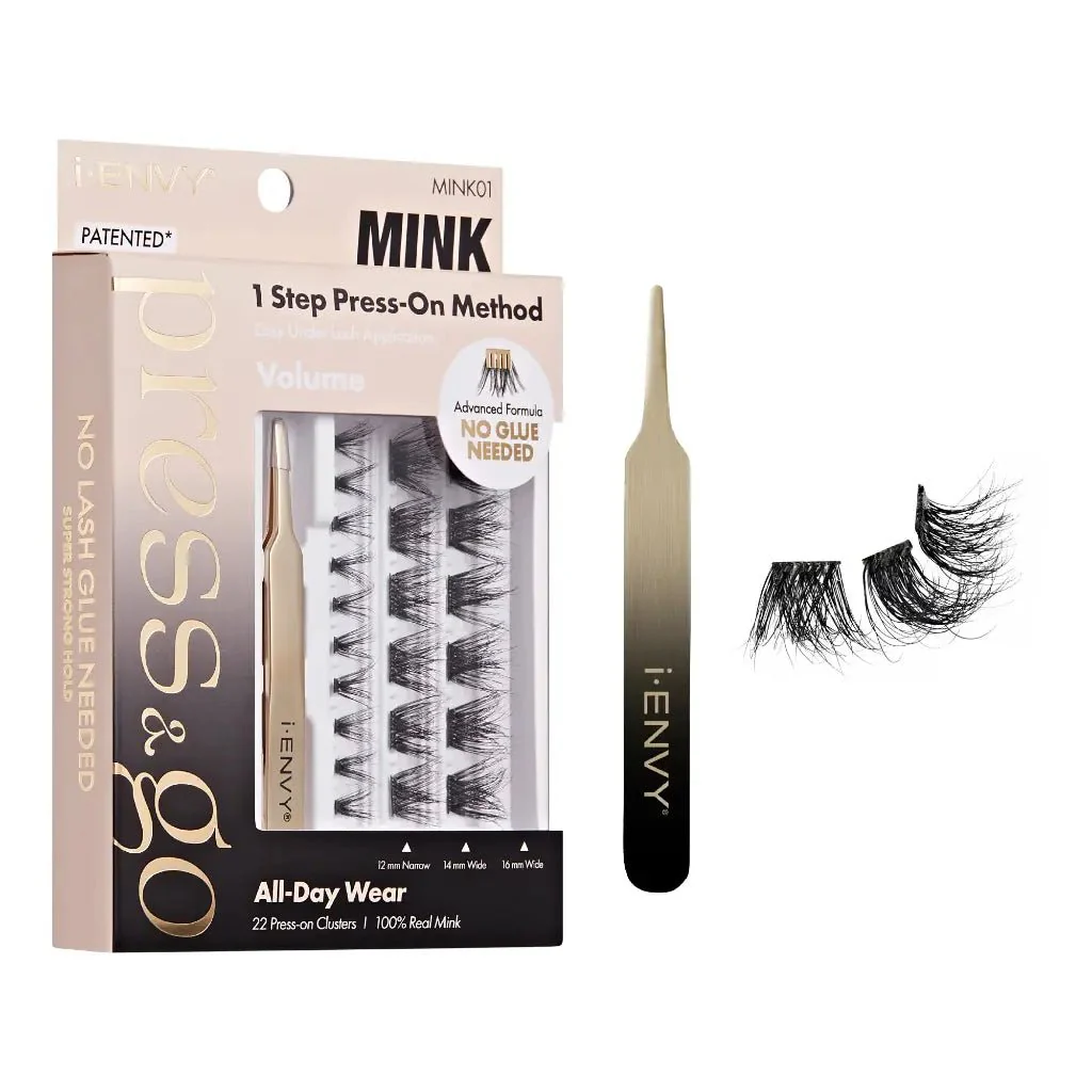 iENVY Press & Go Real Mink Lash Cluster Kit β 22 Lashes + Applicator - Image 2