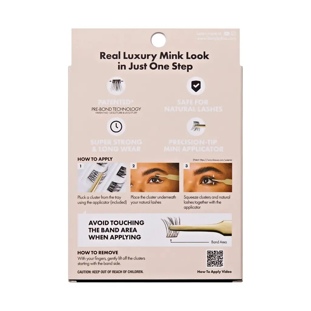 iENVY Press & Go Real Mink Lash Cluster Kit β 22 Lashes + Applicator - Image 4