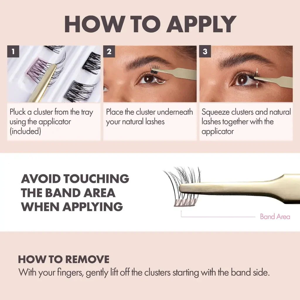 iENVY Press & Go Real Mink Lash Cluster Kit β 22 Lashes + Applicator - Image 7