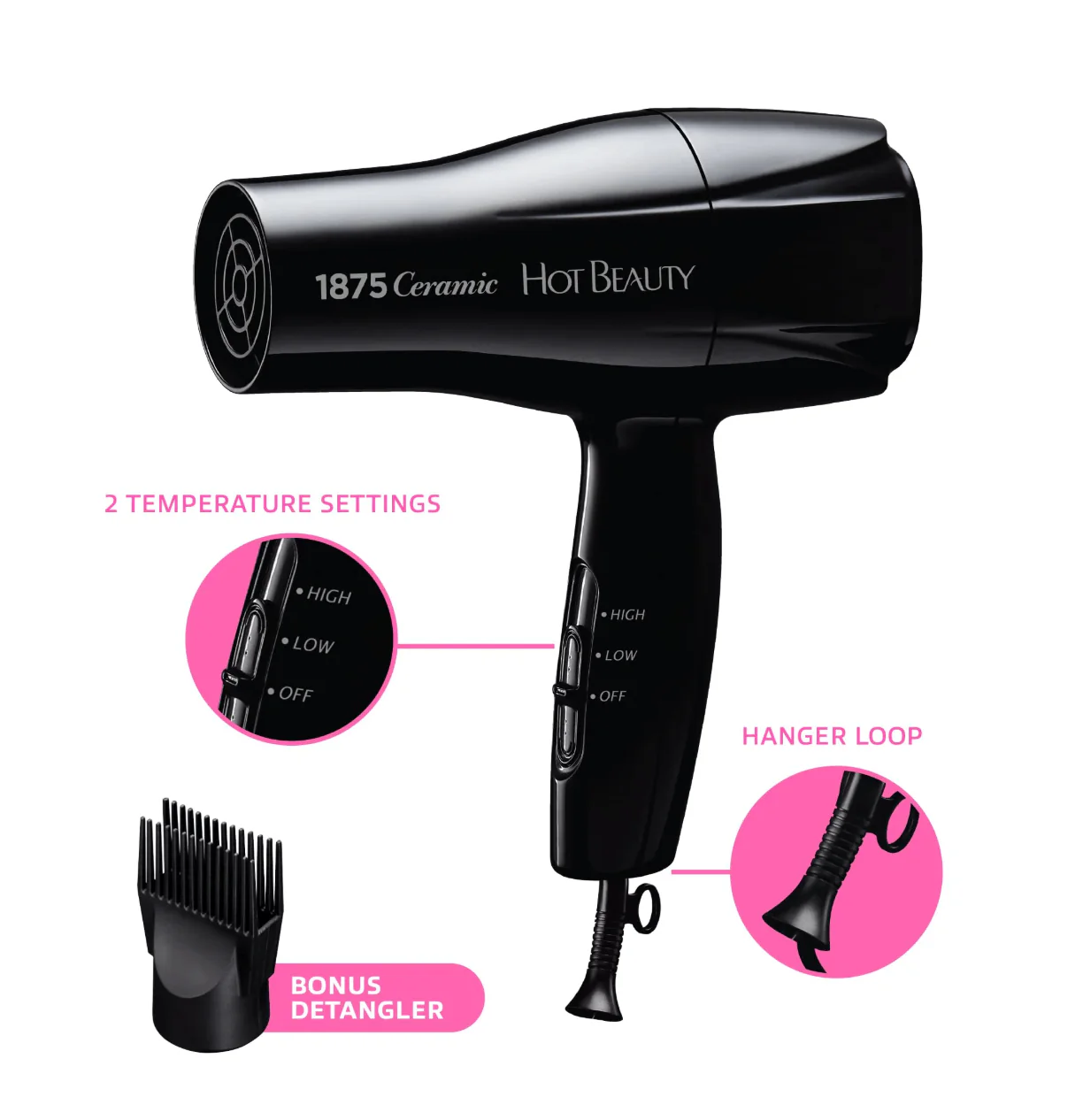 Hot Beauty 1875W Ceramic Styling Dryer - Image 5