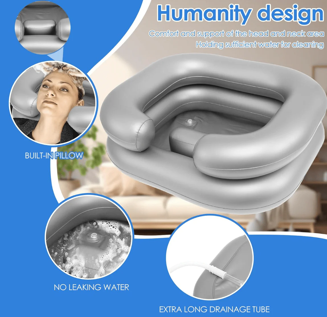 J2 Inflatable Hair Washing Basin β Grey - Image 2