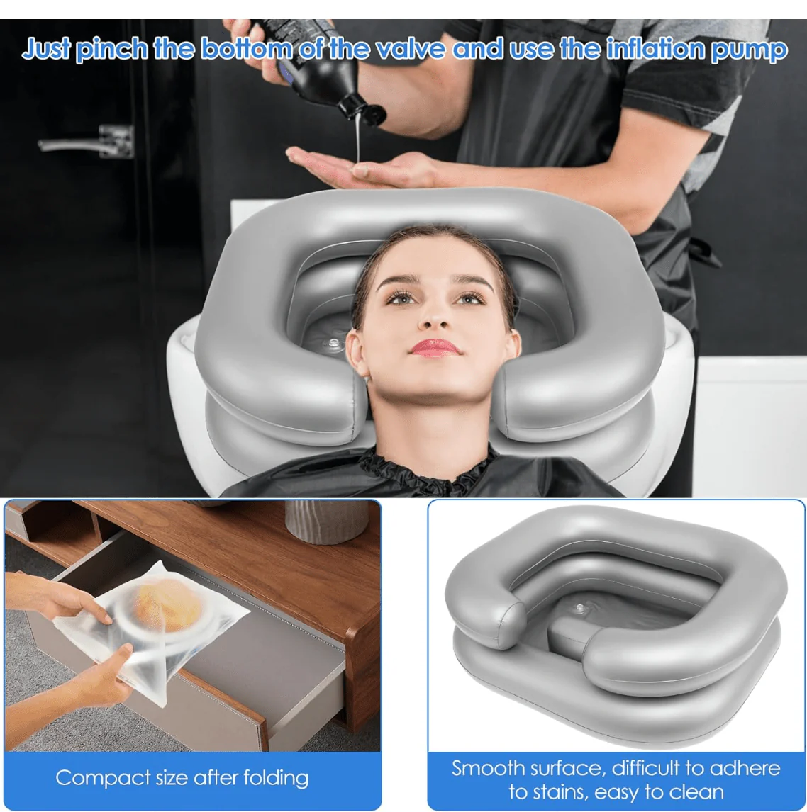 J2 Inflatable Hair Washing Basin β Grey - Image 4