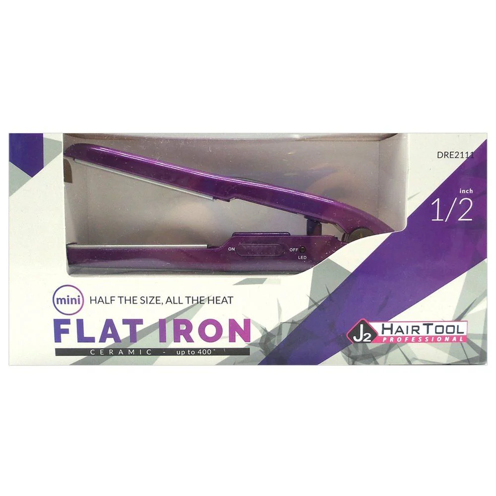 J2 Mini Flat Iron 1/2 Inch β Edges & Travel Purple - Peach