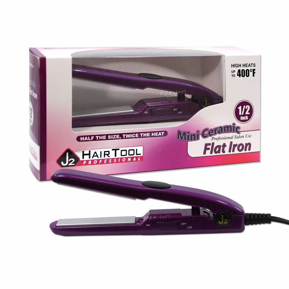 J2 Mini Flat Iron 1/2 Inch β Edges & Travel Purple - Peach - Image 3