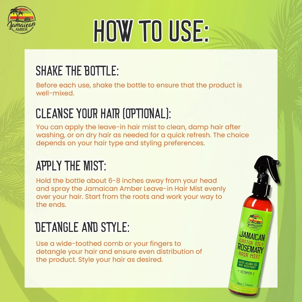 Mitchell Brand Jamaican Castor Oil and Rosemary Leave-In Hair Mist - Image 5