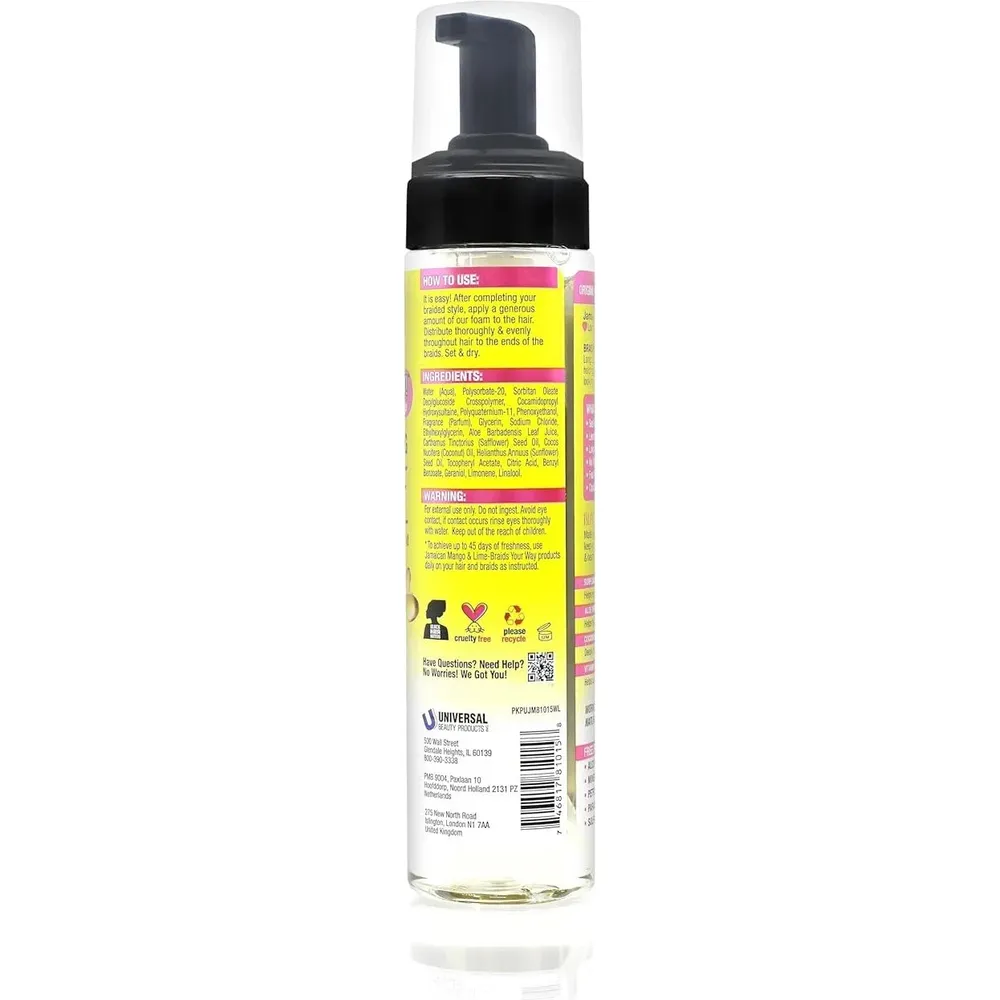Jamaican Mango & Lime Braid Your Way Braiding and Setting Mousse - 8oz - Image 2